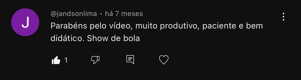 Depoimento de aluno